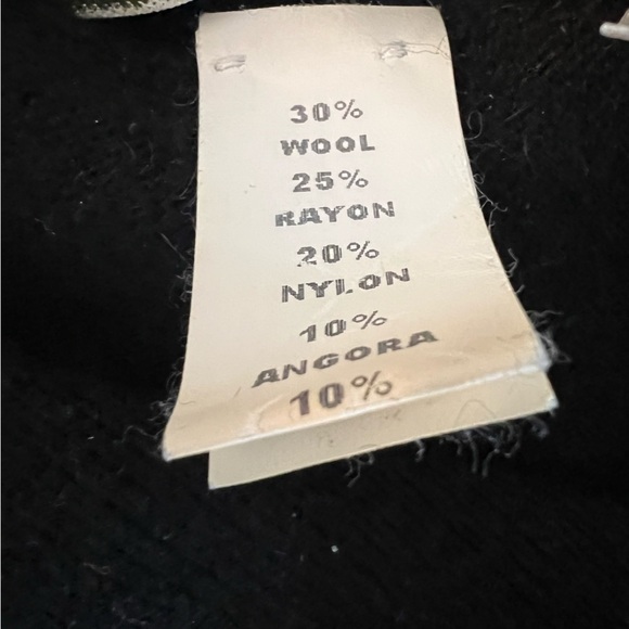 Sutton Studio Womens Wool Blend Mock Neck Tie Beck Black Medium - Picture 9 of 13